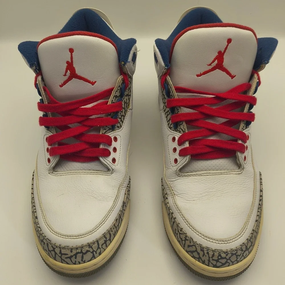Nike Air Jordan 3 Retro‎ OG True Blue Mens 12 White Blue Red 854262-106 2016